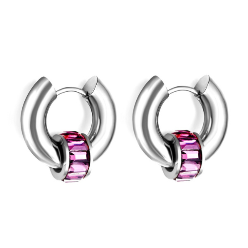 Coloured Stone Hoops - 3 colours