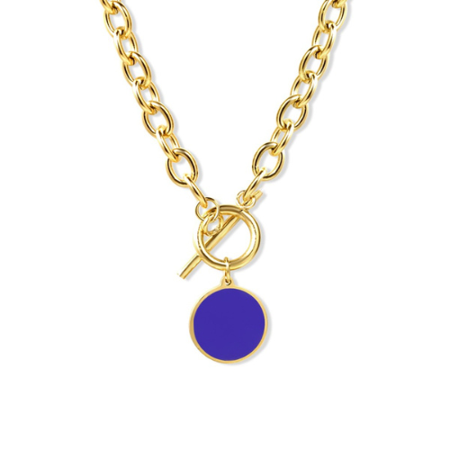 Enamel Pendant Necklace - gold or silver